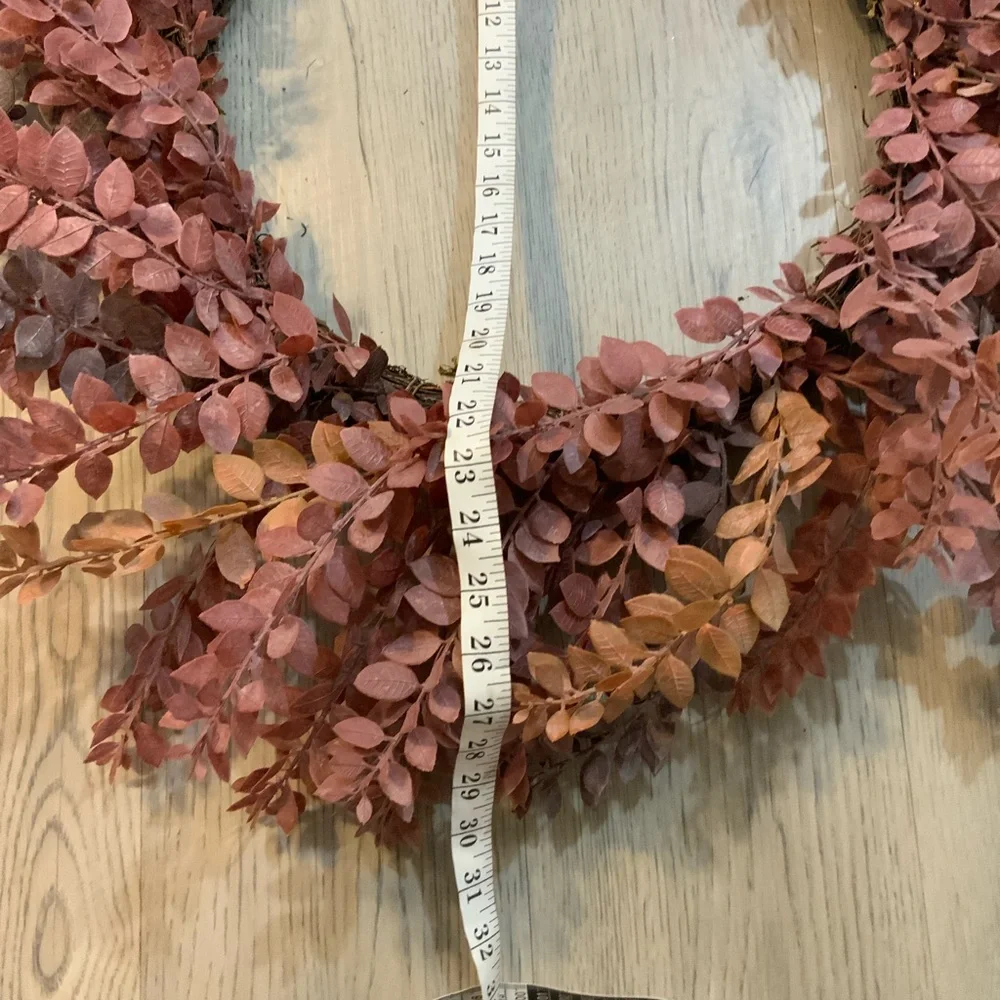 Autumn Leaf Wreath - Brown and Tan and mauve 30 in